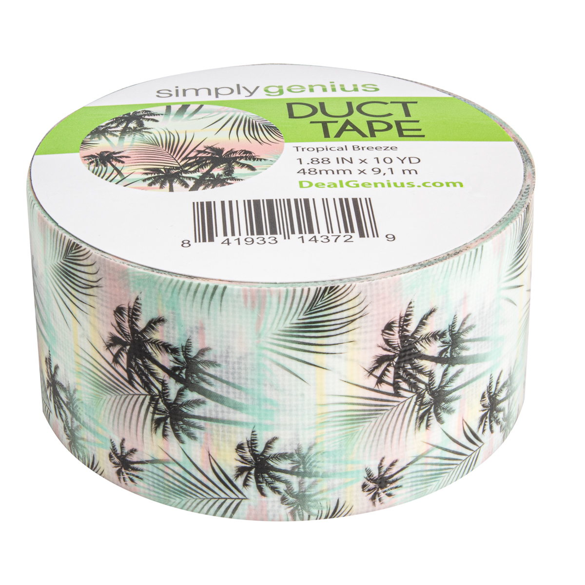 Simply Genius (Single Roll) Patterned Duct Tape Roll Craft Supplies for Kids Adults Colored Duct Tape Colors, Tropical Breeze
